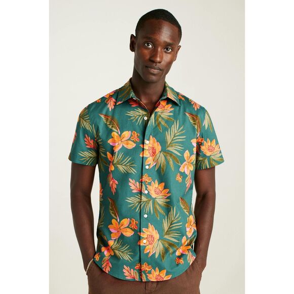 Bonobos Riviera Short Sleeve Men's Shirt Buttondown Floral Slim Fit XL 283259